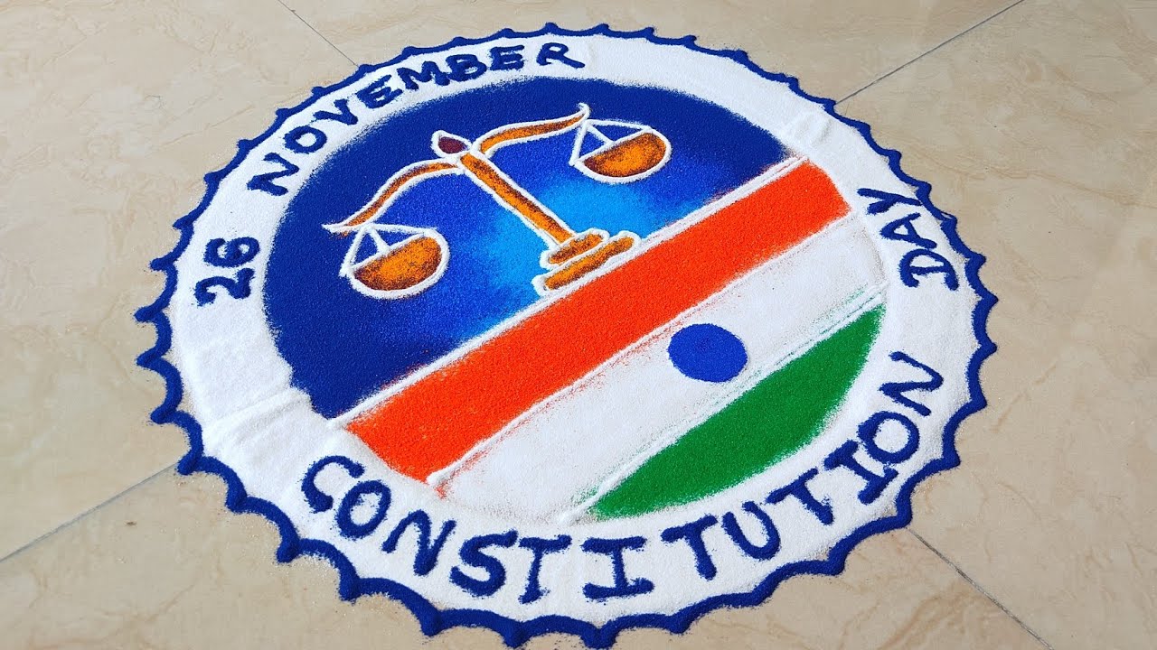 Constitution Day Inspired Rangoli | Easy & Beautiful Rangoli For 26th November 📕 संविधान दिवस 🖋️