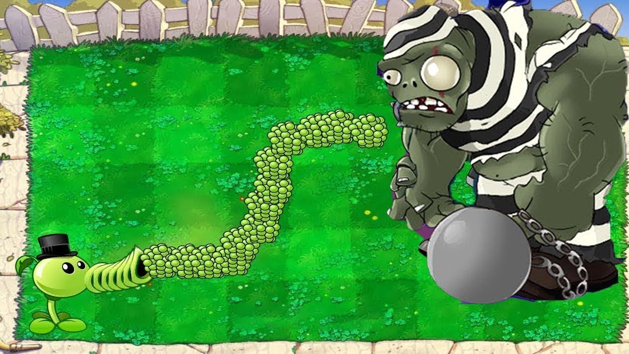 1 PeaShooter Cactus vs 99999 Gargantuar Plants vs Zombies