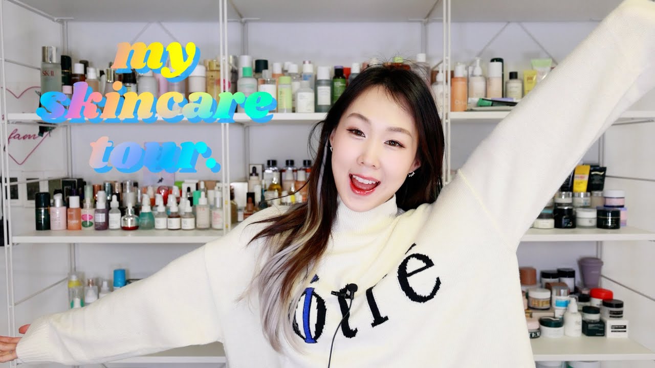 my skincare collection shelfie tour! 🤍 스킨케어 컬렉션 선반 투어!