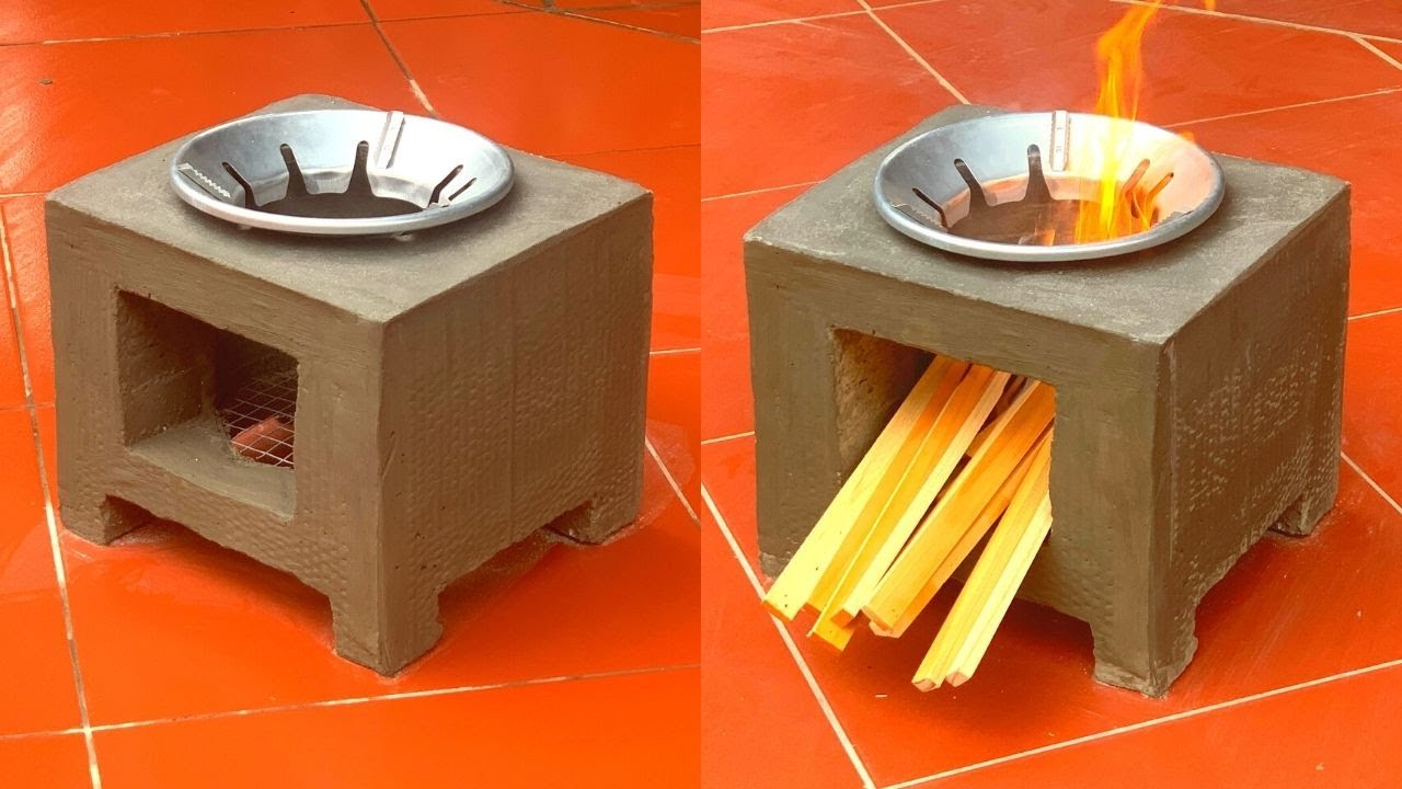 Wood-saving Stove Made of Cement and Carton box - The Idea of ​​Making a Firewood Stove