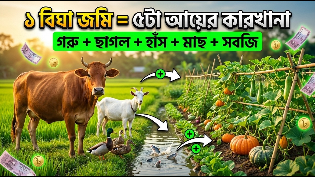 ১ বিঘা জমিতে ৫টা আয়ের কারখানা | মাসে ৫০–৮০ হাজার টাকা ইনকাম! | KrishokBD | Krishi tips