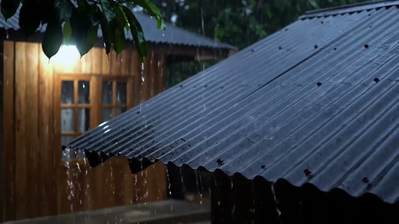 Fall into Sleep in Under 2 Minutes with rain sounds in The Village - Rain & thunder for sleep