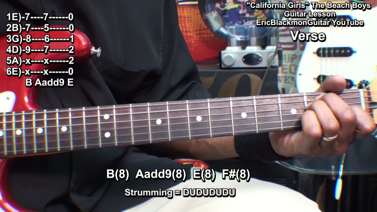 CALIFORNIA GIRLS The Beach Boys Guitar Lesson Tutorial @EricBlackmonGuitar