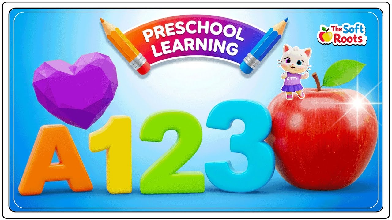 Preschool Learning activities for 3 year olds at home | Learn ABC Phonics Shapes Numbers Colors 🌈
