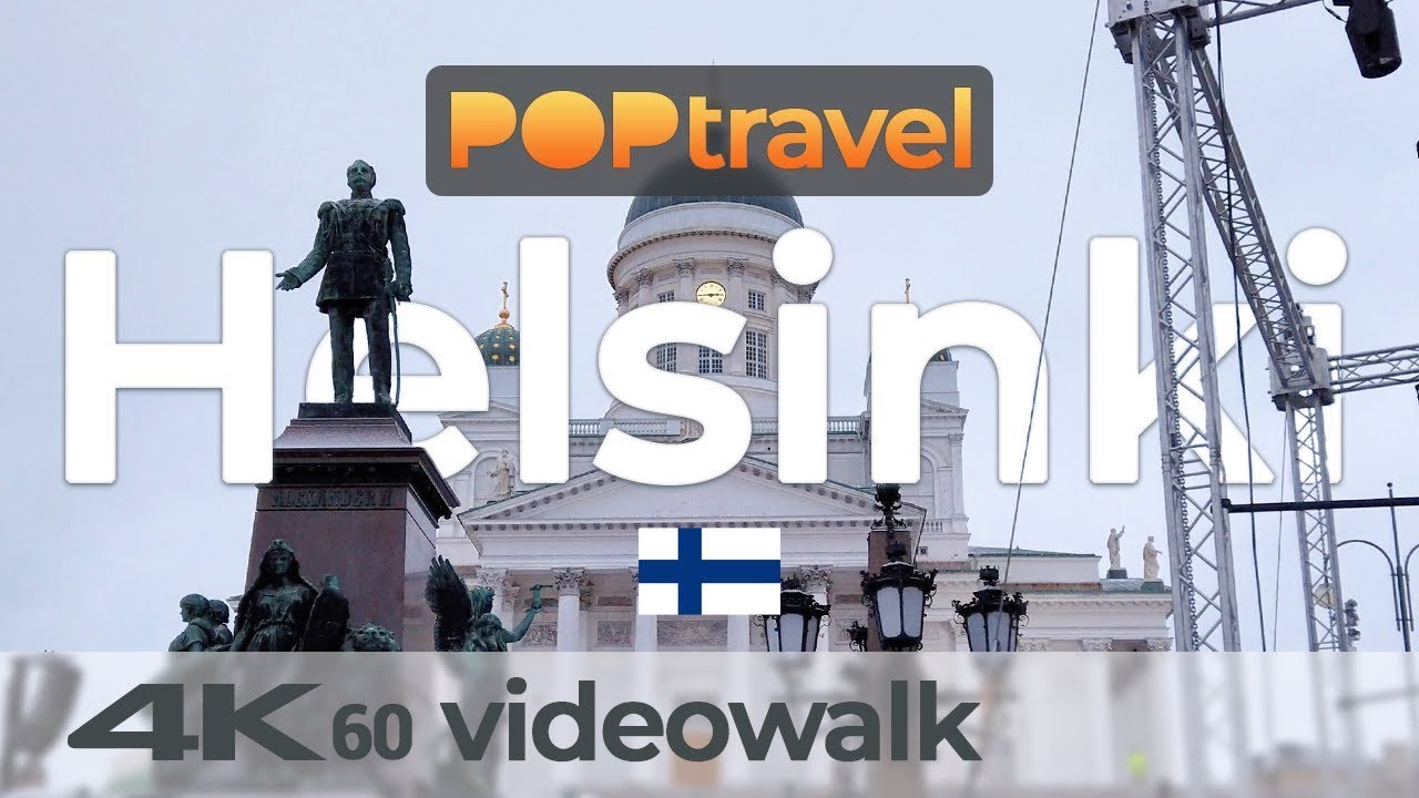 POPTravel - Walking in HELSINKI / Finland - Downtown in Winter