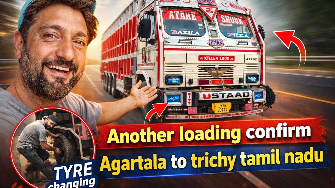 Another Loading Confirm Agartala To Trichy Tamil Nadu ✈️. | Tyre Changing 🛞 | Hard work Truck life 