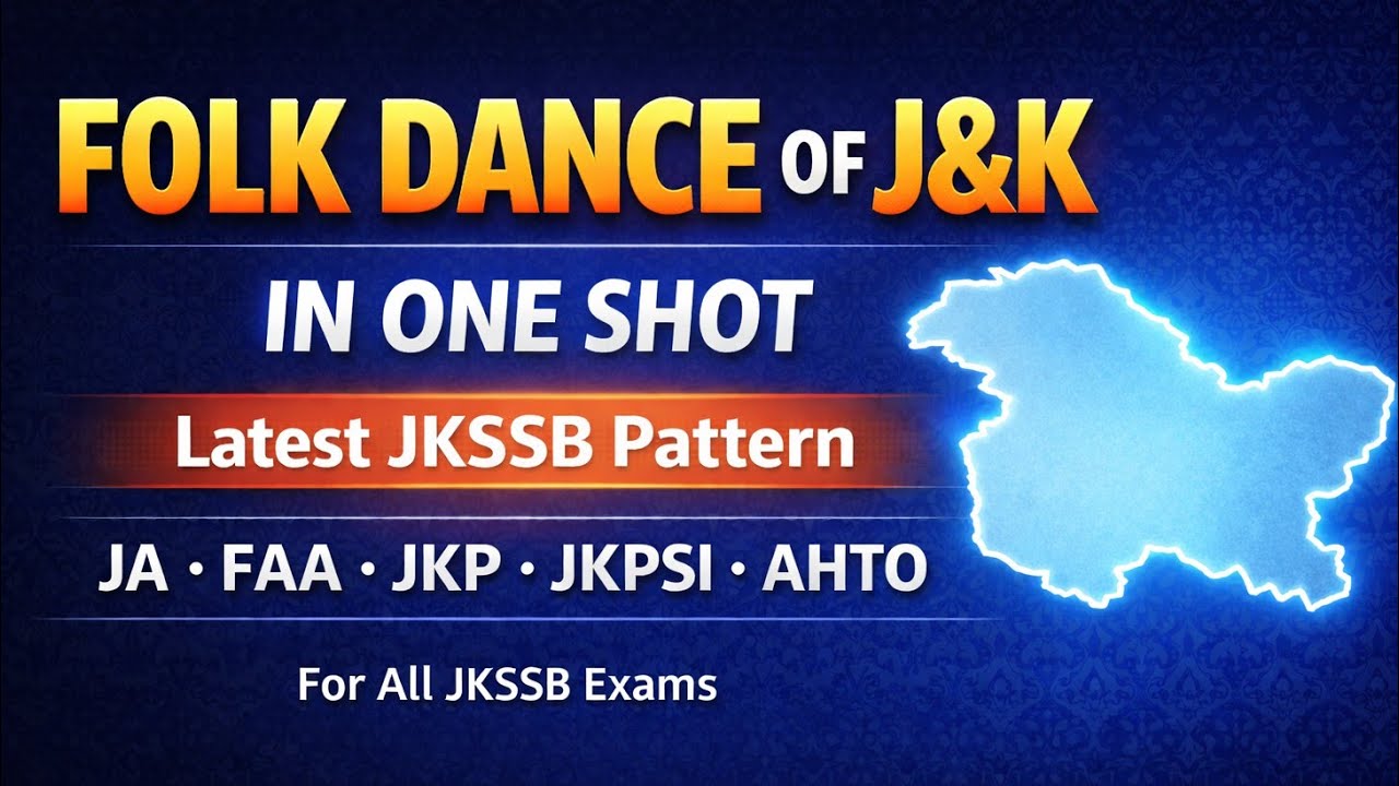 Folk Dances of J&K | GK of J&K | Top 20 Mcqs on Latest JKSSB Exam Pattern | For All JKSSB Exams