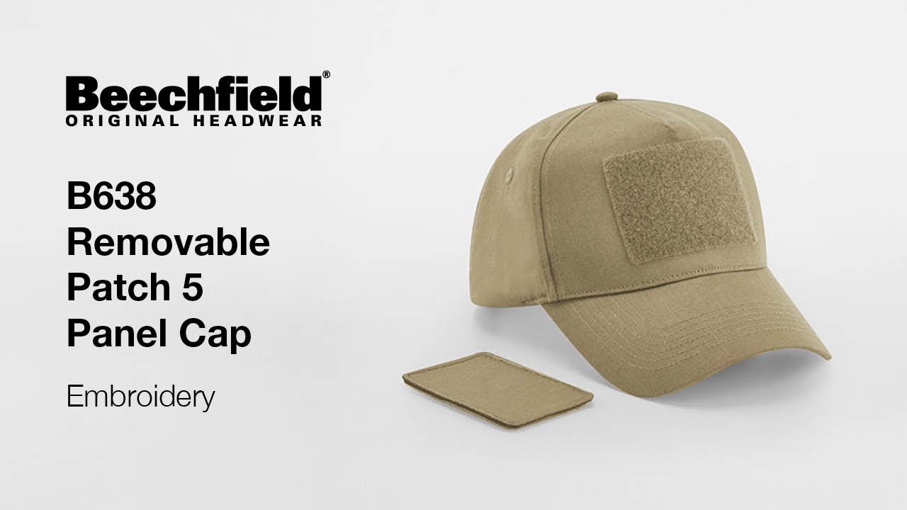 How to embroider the B638 Removable Patch 5 Panel Cap | Beechfield Headwear