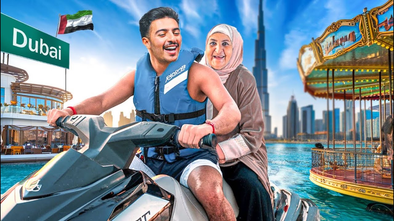 MA GRAND-MÈRE À DUBAI (première fois sur un jet ski 😂…)