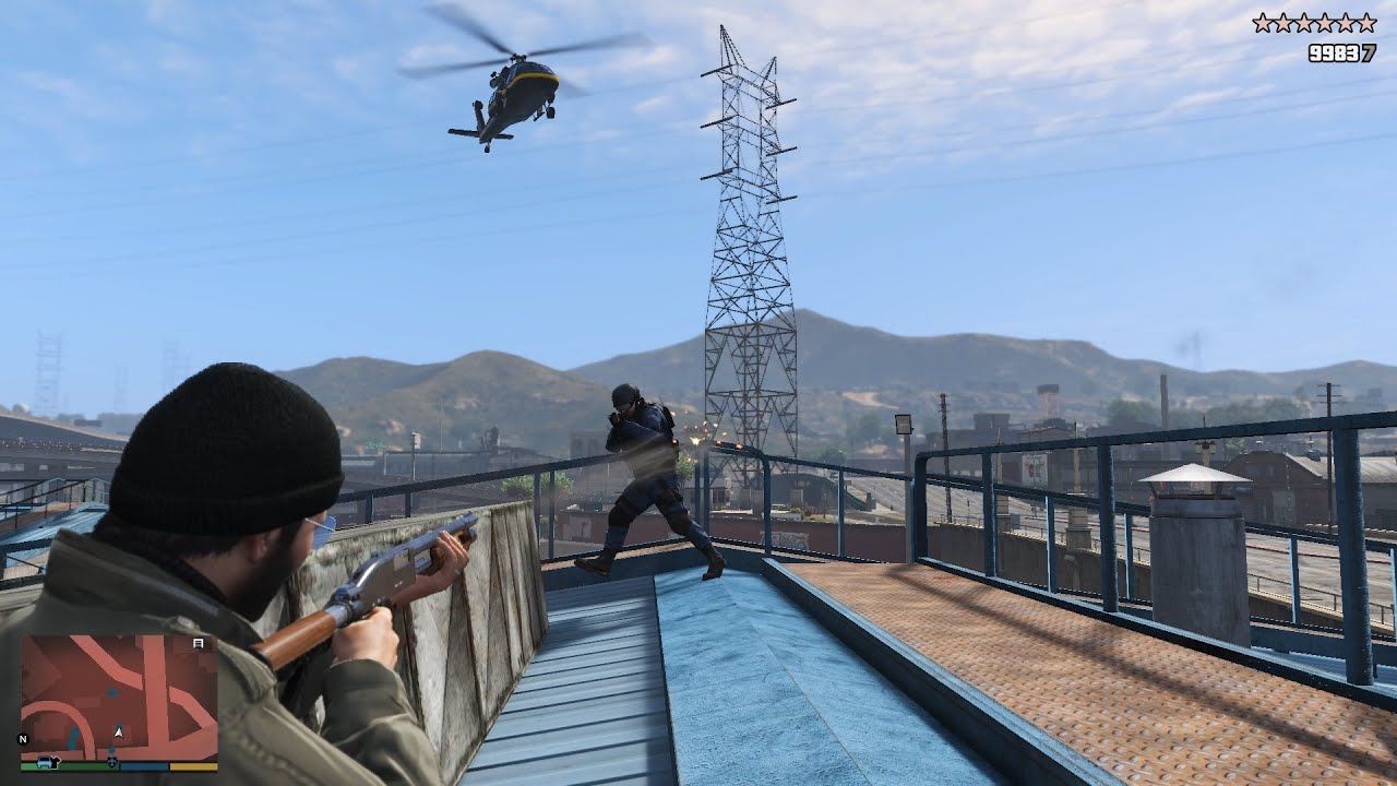 GTA V La Mesa Police Station Attack + 10 Star Wanted Level Escape(RDE 4.0.1)
