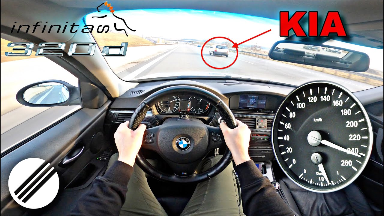 BMW E90 320d STAGE 1 INFINITAS TOP SPEED DRIVE ON GERMAN AUTOBAHN 🏎