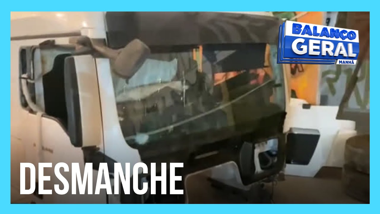 Polícia invade galpão que era usado para o desmanche de caminhões roubados