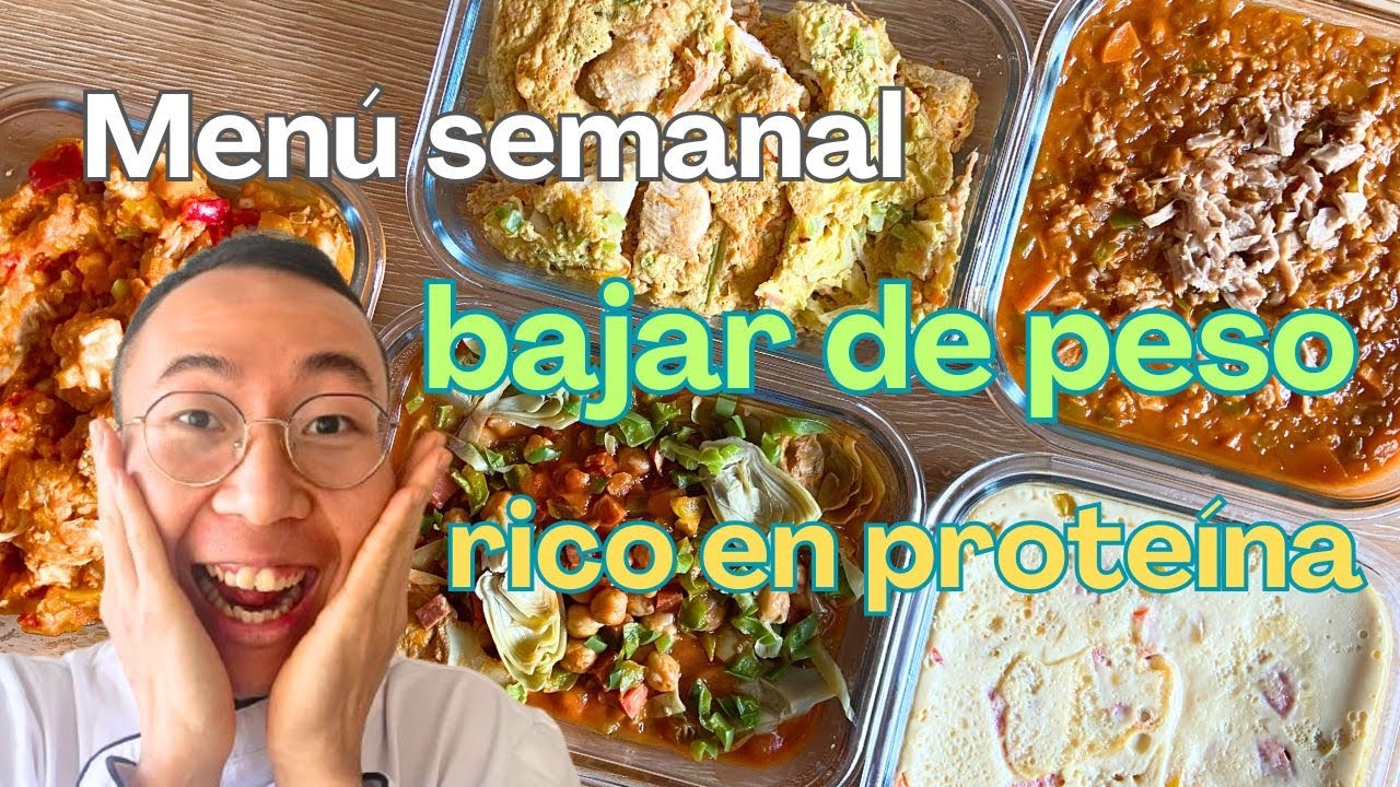 Como bajar de peso 🍀Menú semanal rico en proteína con calorías bajas 💪 crecer la masa muscular