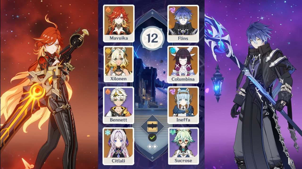 C0 Mavuika Premium & C0 Flins Premium | Spiral Abyss 6.2 | Floor 12 & Full Clear | Genshin Impact