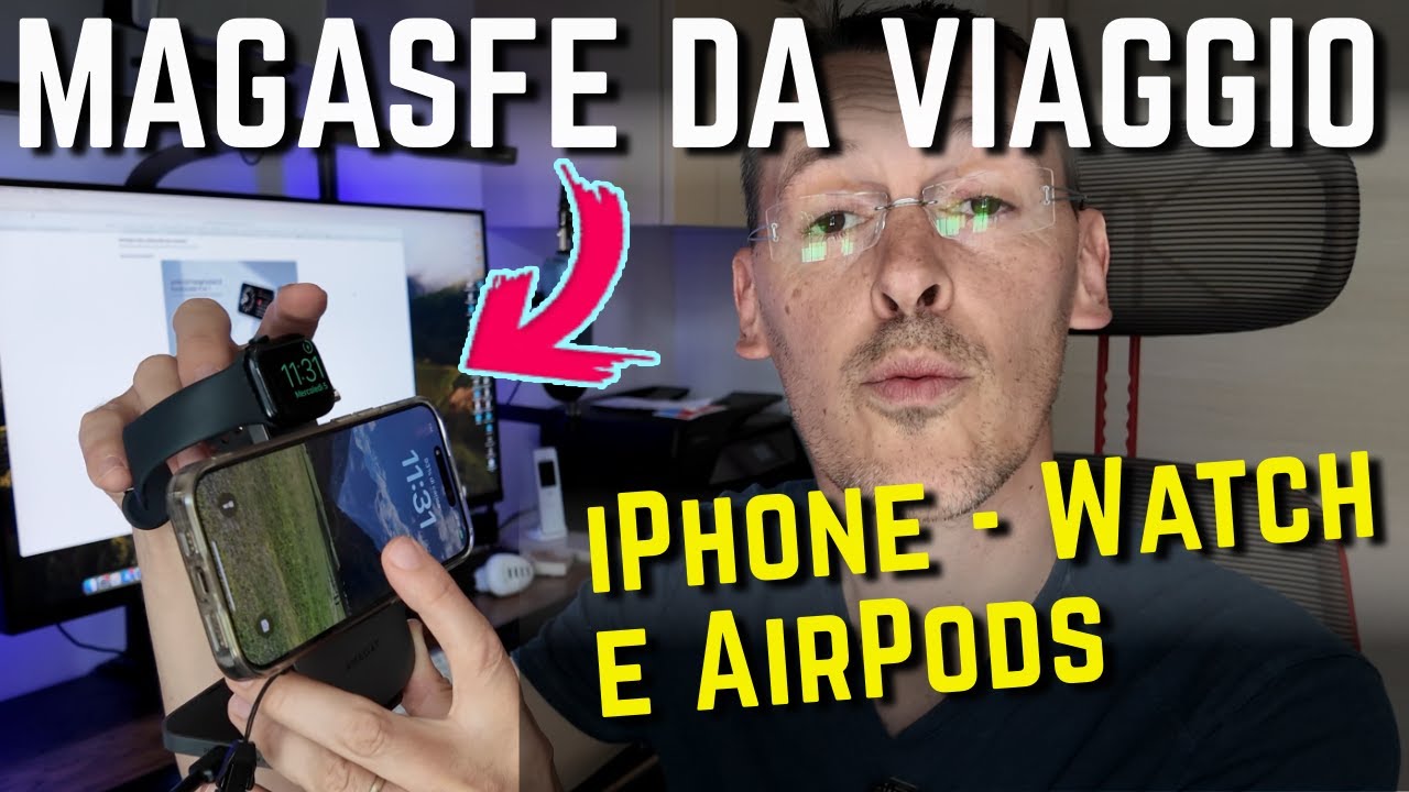 BASE RICARICA 3 in 1 da VIAGGIO per Apple iPhone, Watch e AirPods AMEGAT