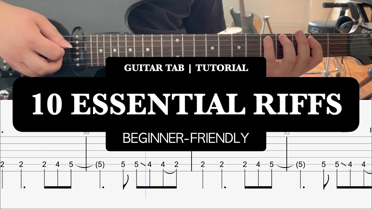 10 Iconic Riffs Every Beginner Should Know | Beginner-Friendly TAB Video