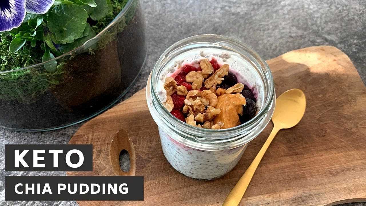 KETO CHIA PUDDING Z MALINAMI I MASŁEM ORZECHOWYM | Keto deser w kilka minut