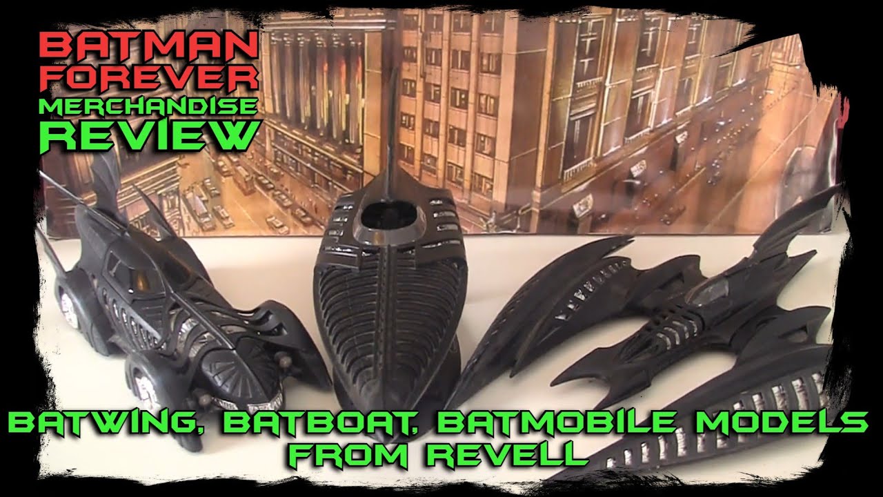 Batman Forever Merchandise Review - Batwing, Batboat, Batmobile models from Revell