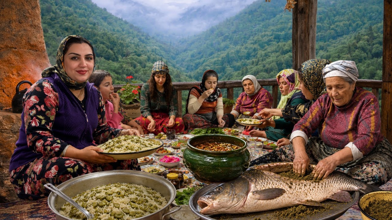 Simple Village Life in The Northern Iran | Grandma&rsquo;s Stuffed Fish & Rural Farm Chores 🔥🐟🍲