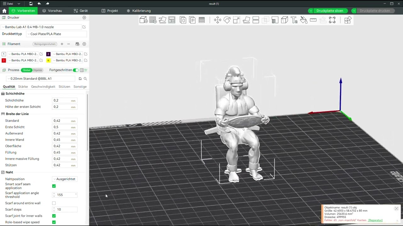 3D Model erstellen von einem Bild mit Maker  World und MakerLab Image to 3D Model Bambu Lab A1 Combo
