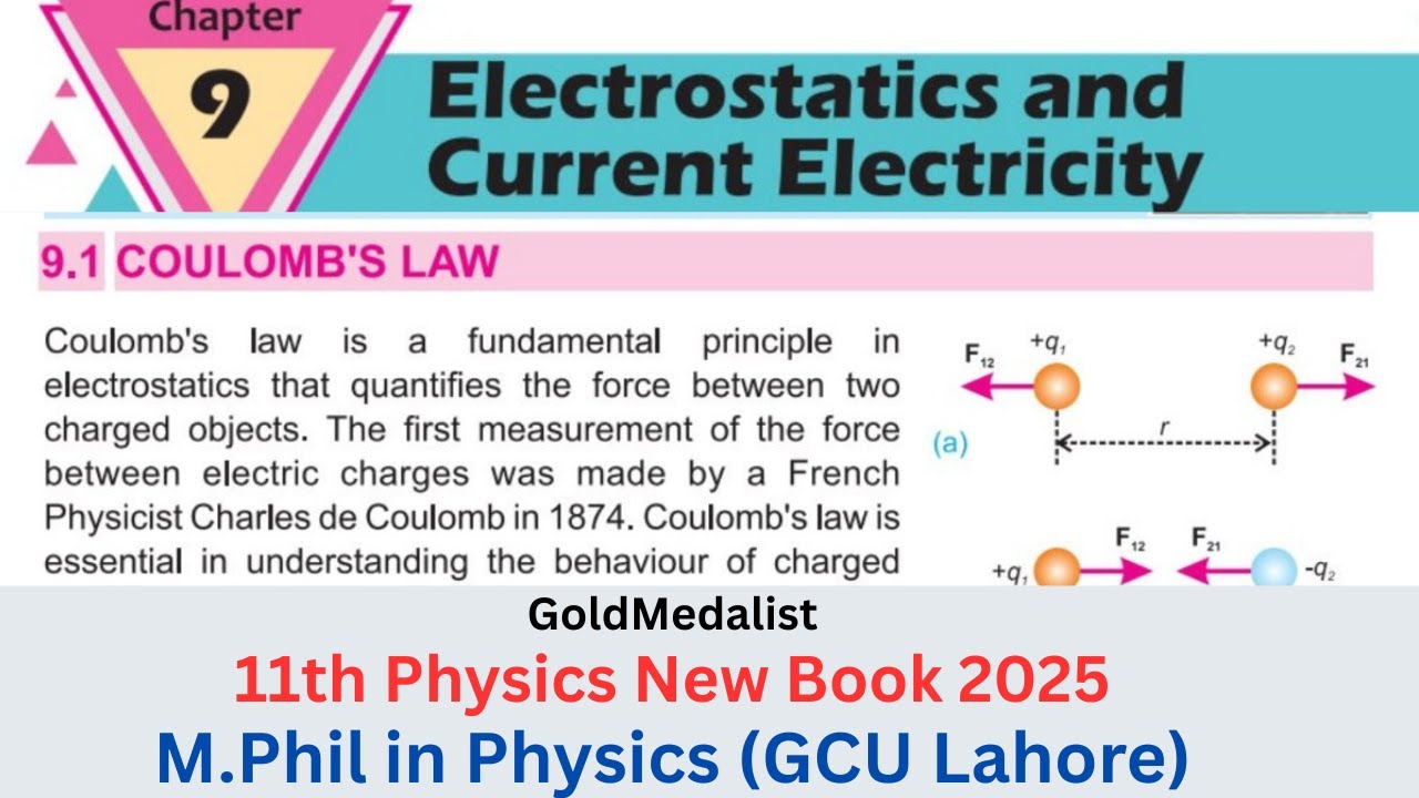 Coulomb's Law | 11th Class Physics New Book | Unit 9 Electrostatics & Current Electricity Topic 9.1