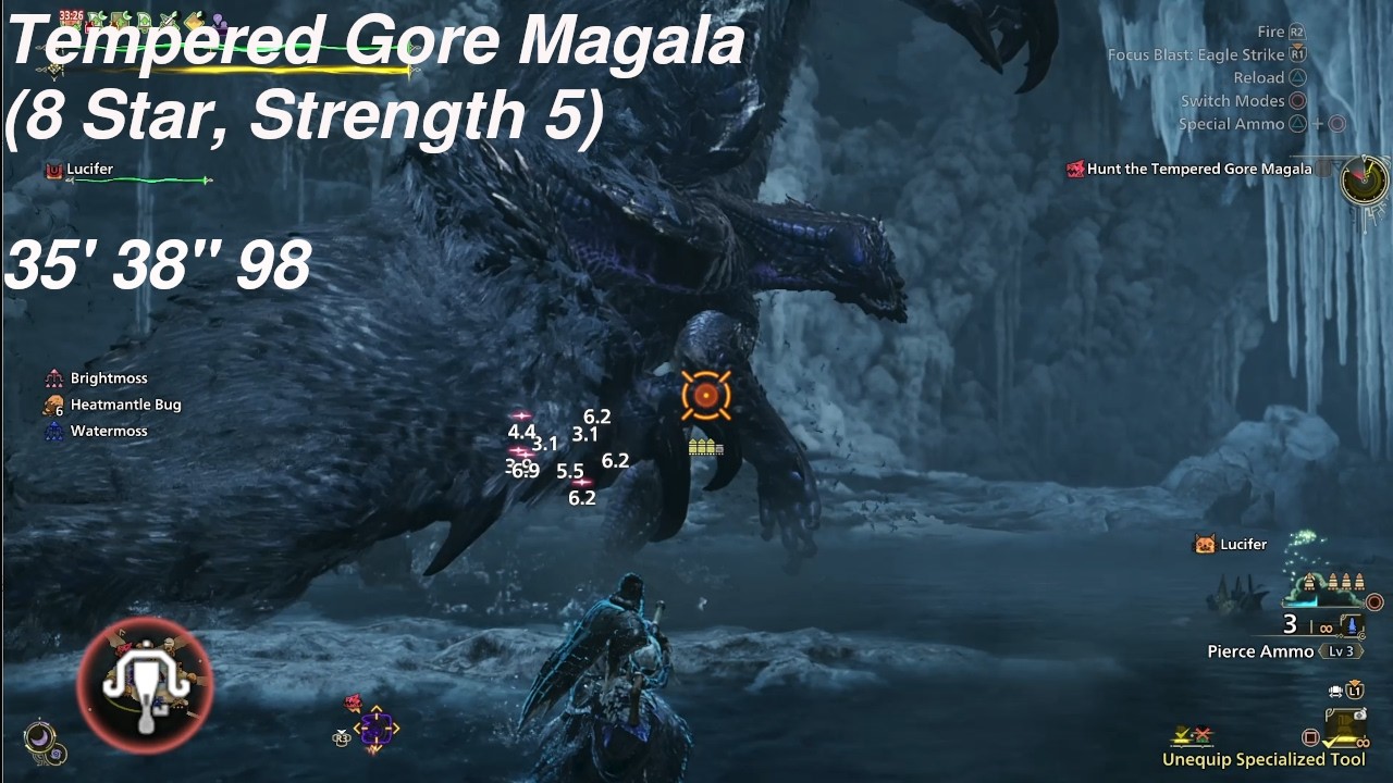 Light Bowgun | 8*5 Tempered Gore Magala | 35' 38
