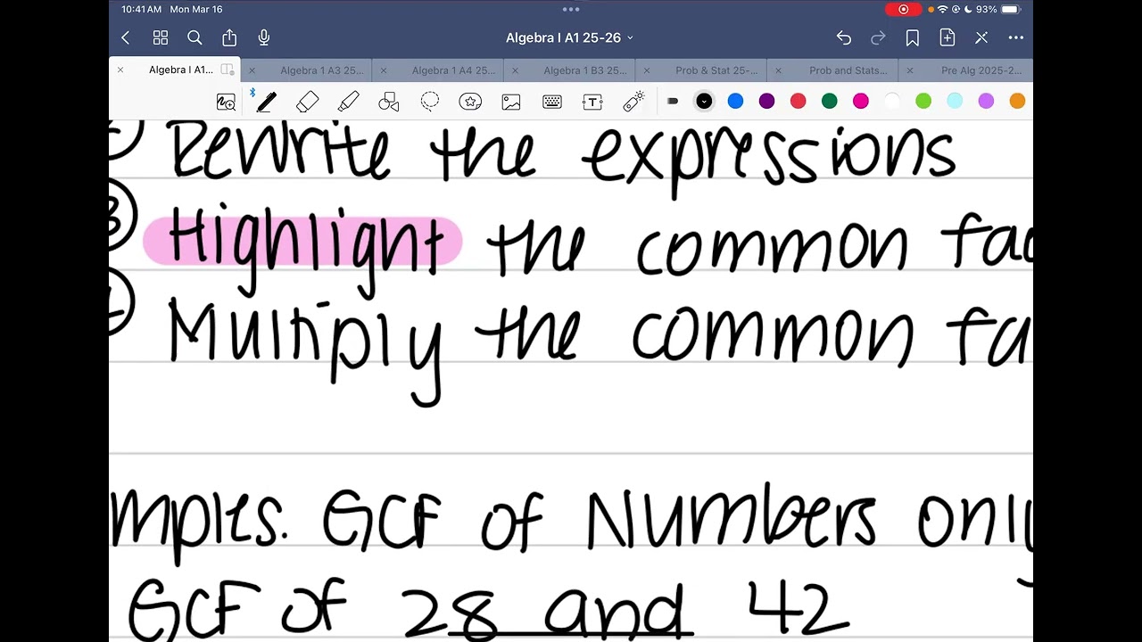 Factor the GCF notes