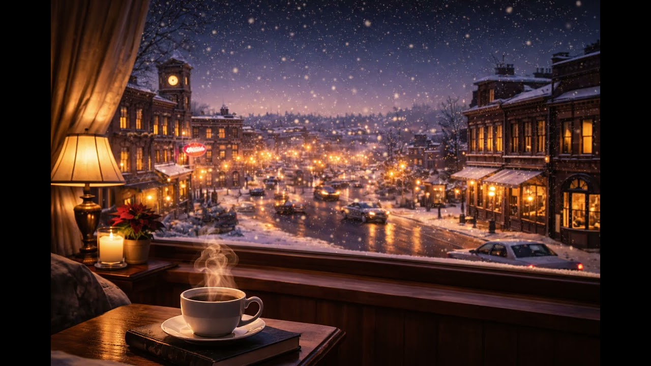 1 Hour of  Snowy Nights & Warm Lights 🎷– Chill Jazz for Relaxation, Focus and Sleep ❄️✨