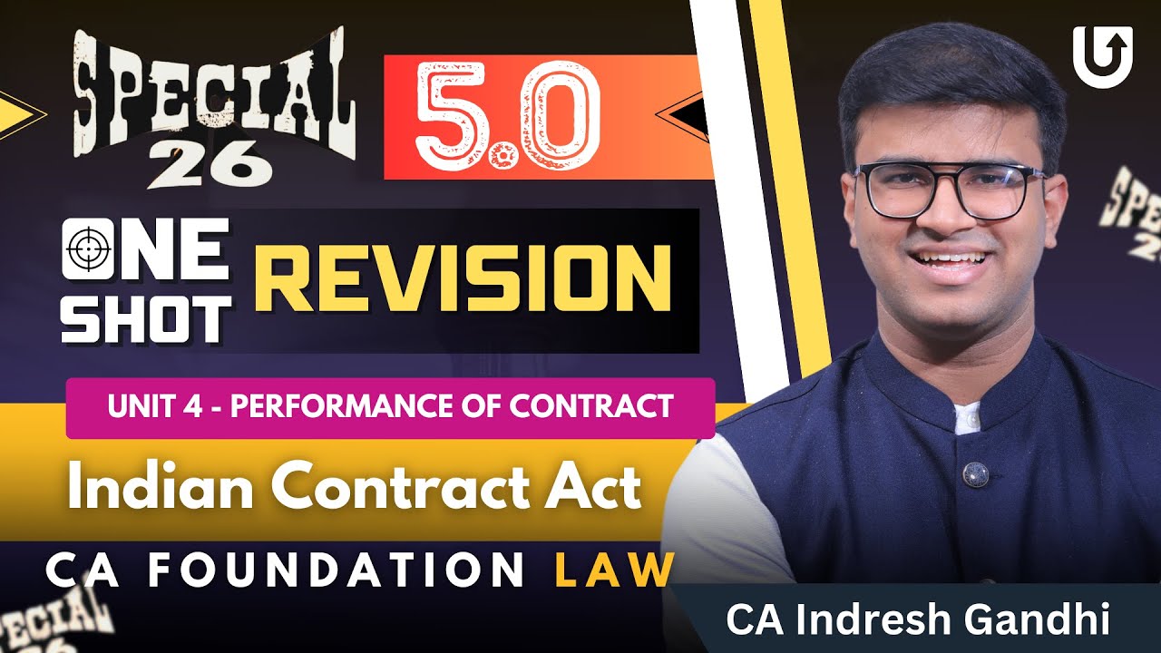 CA Foundation Law - One shot Revision | Unit 4  | Indian Contract Act |  | Special 26 5.O | IGSIR