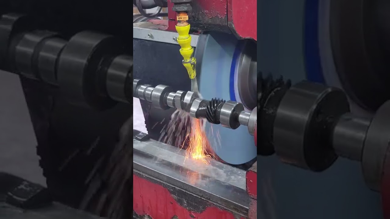 Rough grinding a Sbc Hyd Roller Camshaft (camshaft grinding)