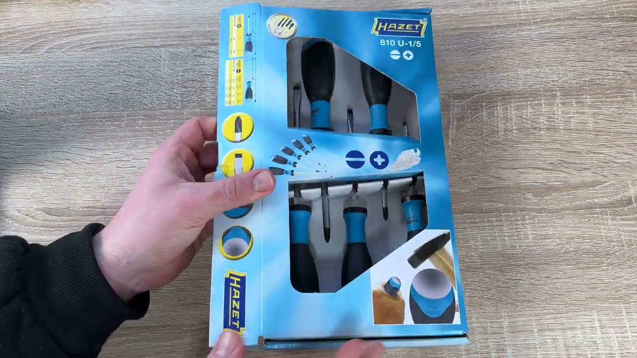 HAZET Schraubendreher-Set 810U-1/5, 5-Tag. Schlitz- & Kreuzschlitz-Dreher Set Unboxing und Anleitung