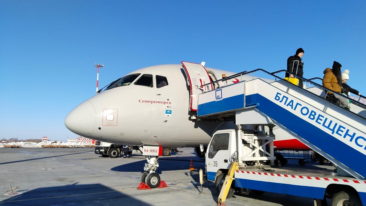 Superjet 100 а/к Россия | Рейс Хабаровск - Благовещенск