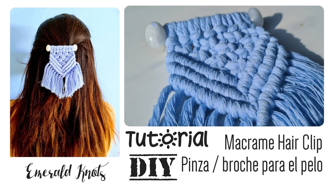 Macrame French hair barrette/ Macrame Hair Clip / Pasador de Cabello en Macramé/ Pinza de Pelo