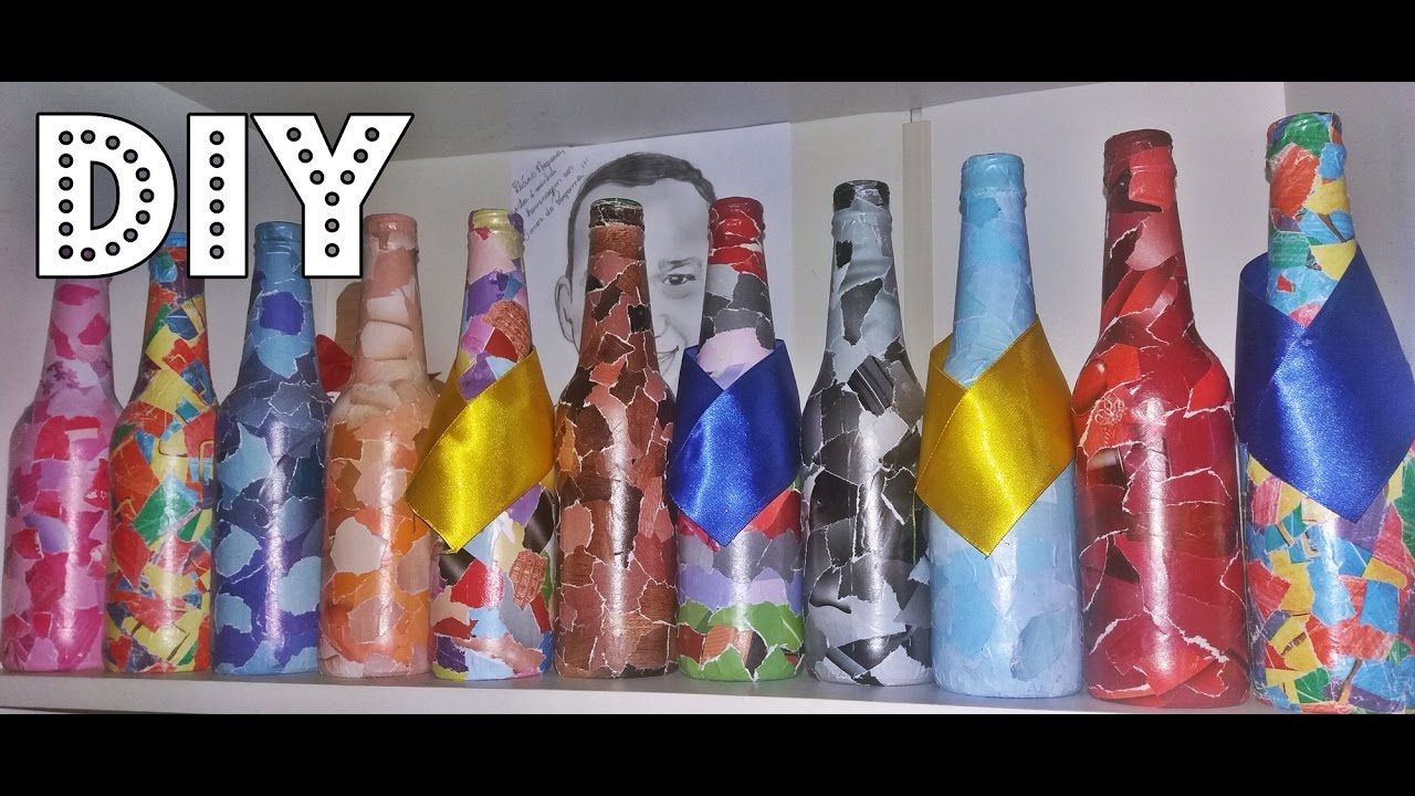 DIY: Garrafas decoradas com revistas | VEDA #24