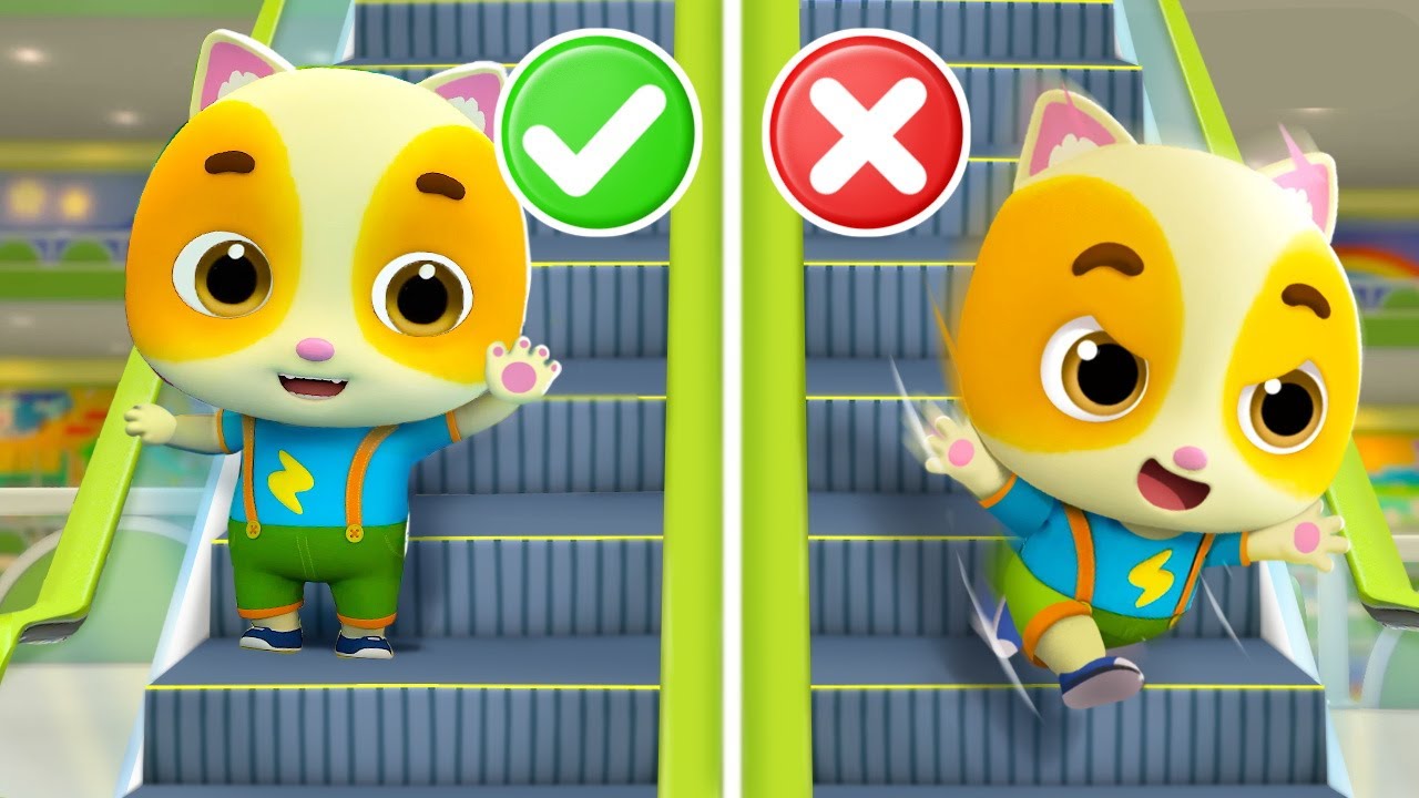 Escalator Safety Song | Good Habits Song | Nursery Rhymes & Kids Songs | Mimi and Daddy