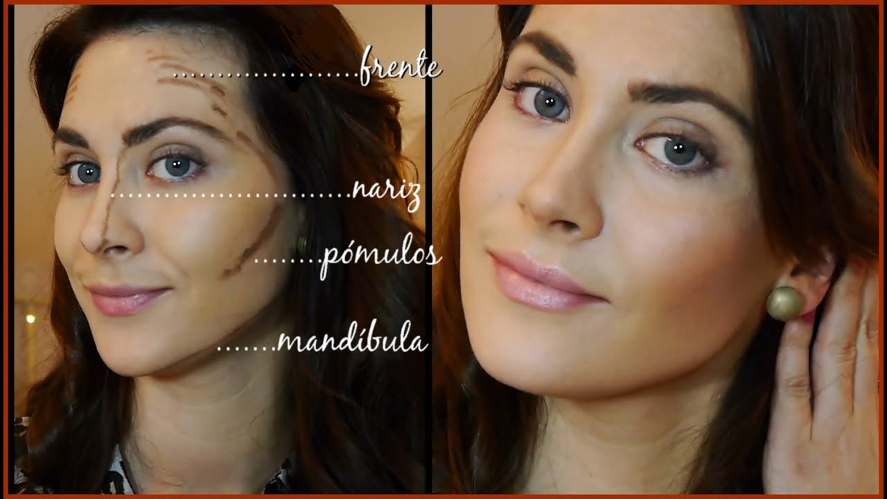 Como contornear e iluminar el rostro.(Afinar los rasgos/nariz). How to contour & highlight.