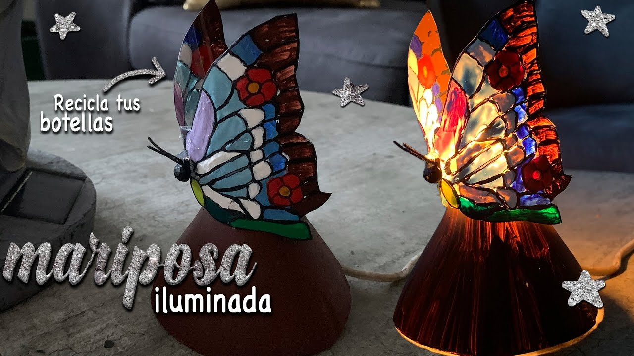 🦋 MARIPOSA con MATERIAL RECICLABLE - Ideas para REUTILIZAR BOTELLAS de PLÁSTICO
