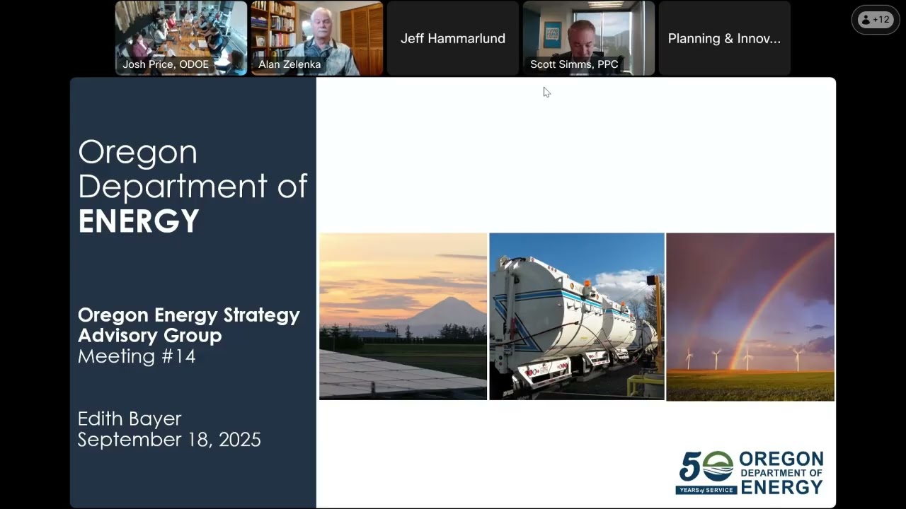 Oregon Energy Strategy Advisory Group Meeting September 18, 2025