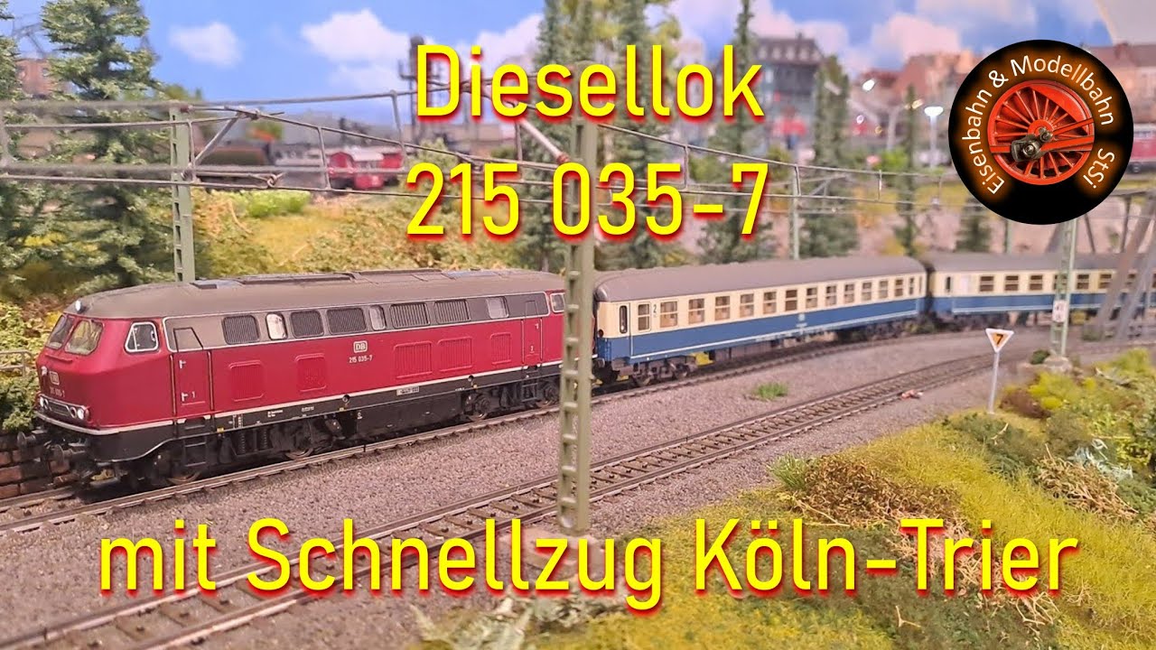 Diesellokomotive 215 035-7 mit Schnellzug Köln – Trier
