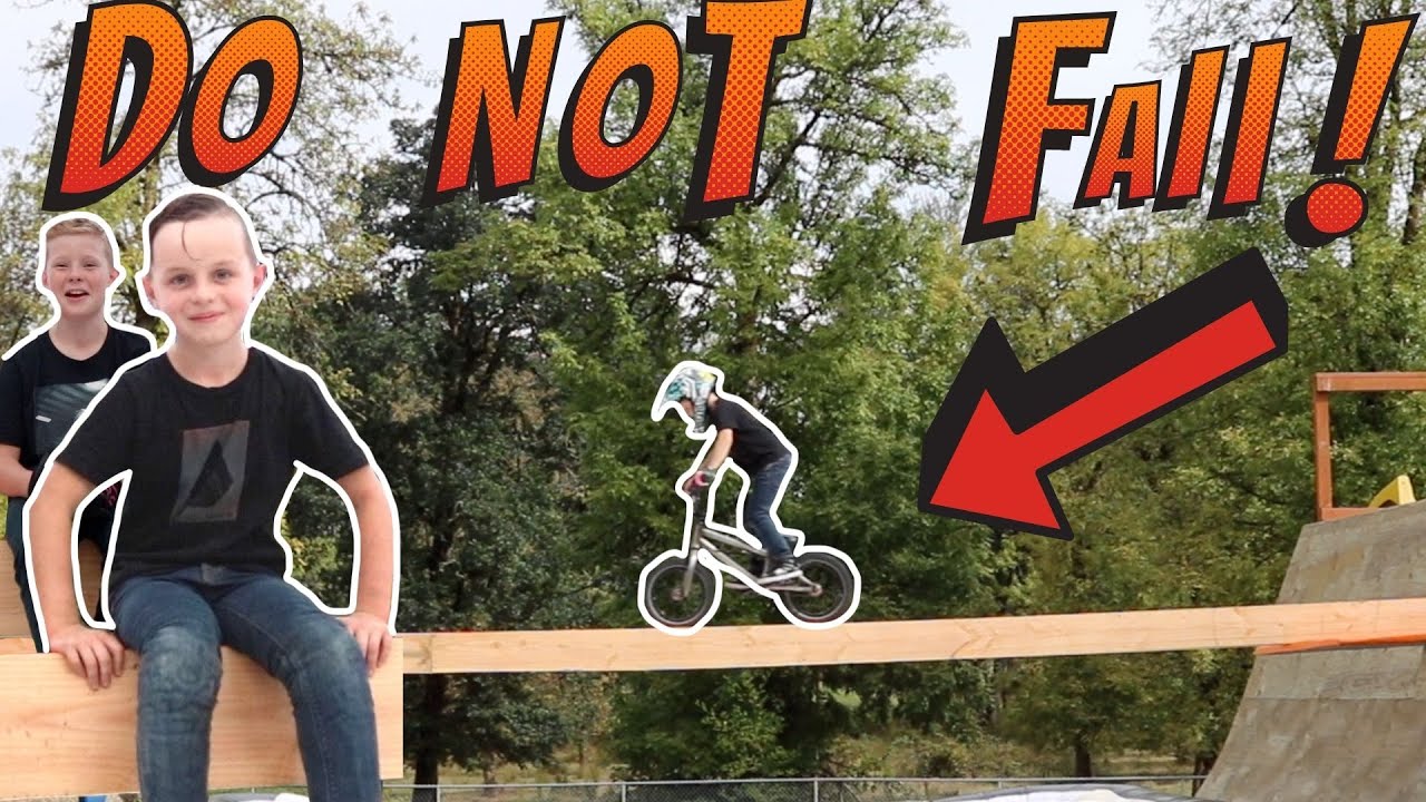 Sketchy High Beam Obstacle Course!! DO NOT FALL!!