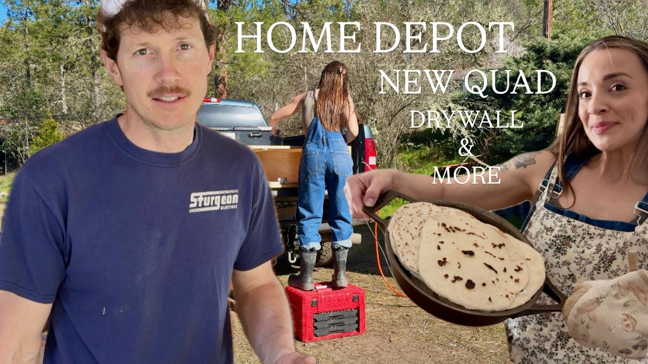 New quad, dusty cabinets, flour covered apron, drywall going up, and family time to end the day.
