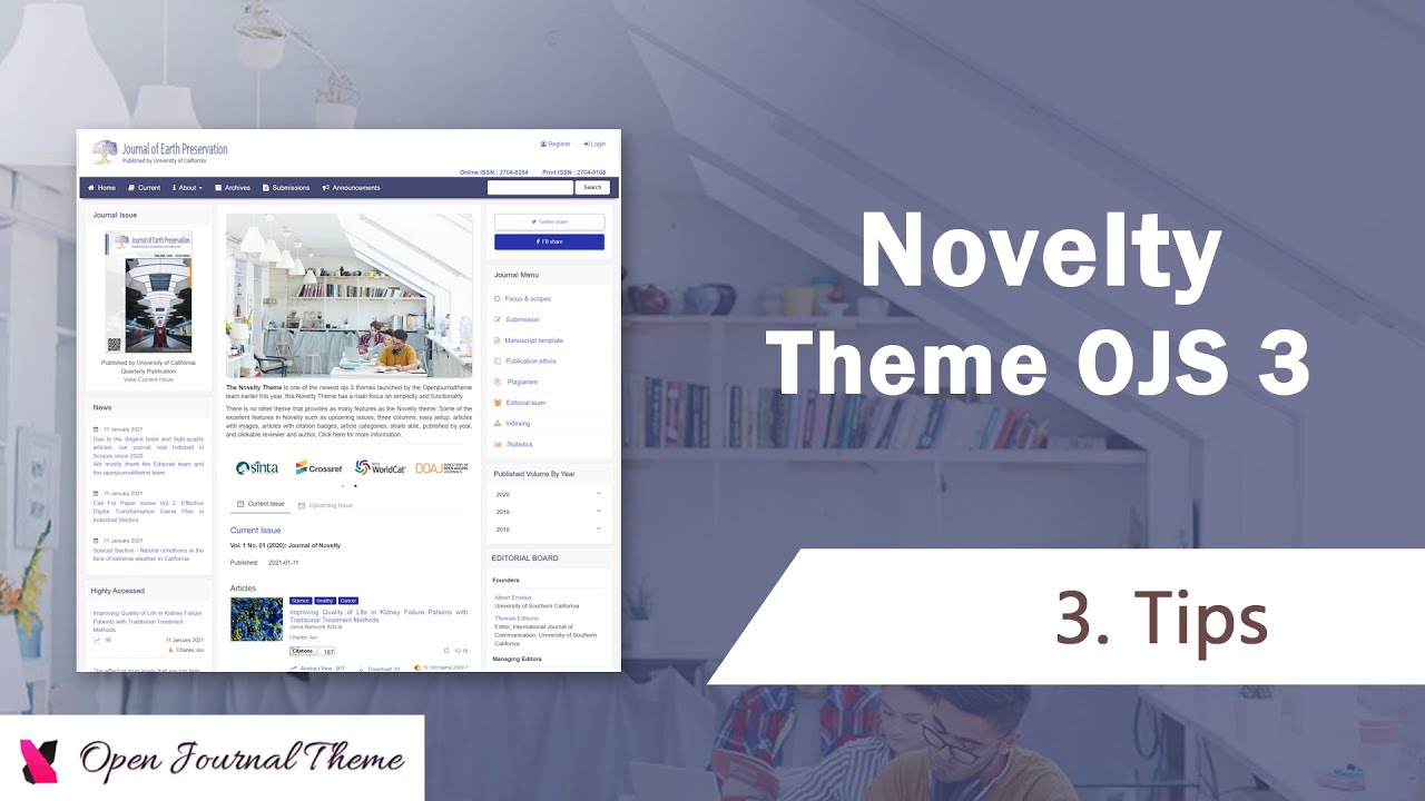 Novelty Theme OJS 3 Tips | OJT Team