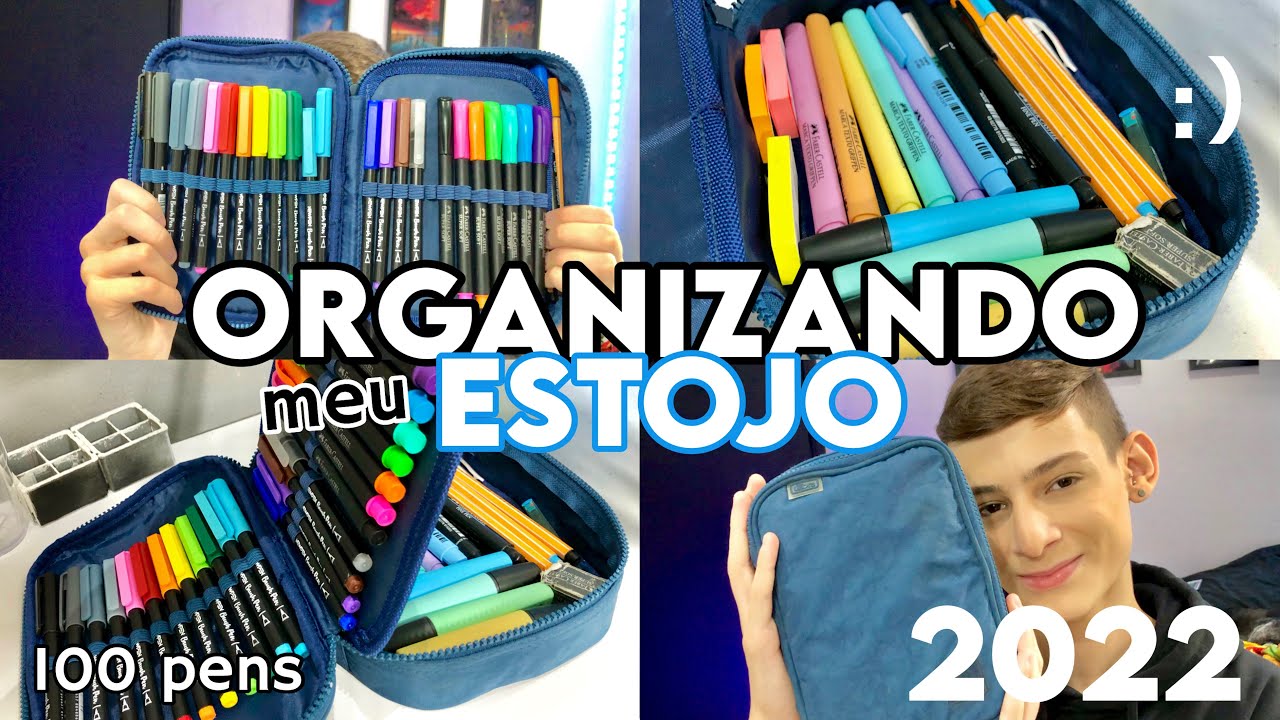 organizando meu estojo para 2022 - 100 pens