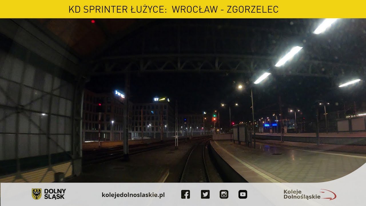 KD Sprinter Łużyce: Wrocław - Zgorzelec (odcinek Wrocław - Legnica) cabview 4K by night