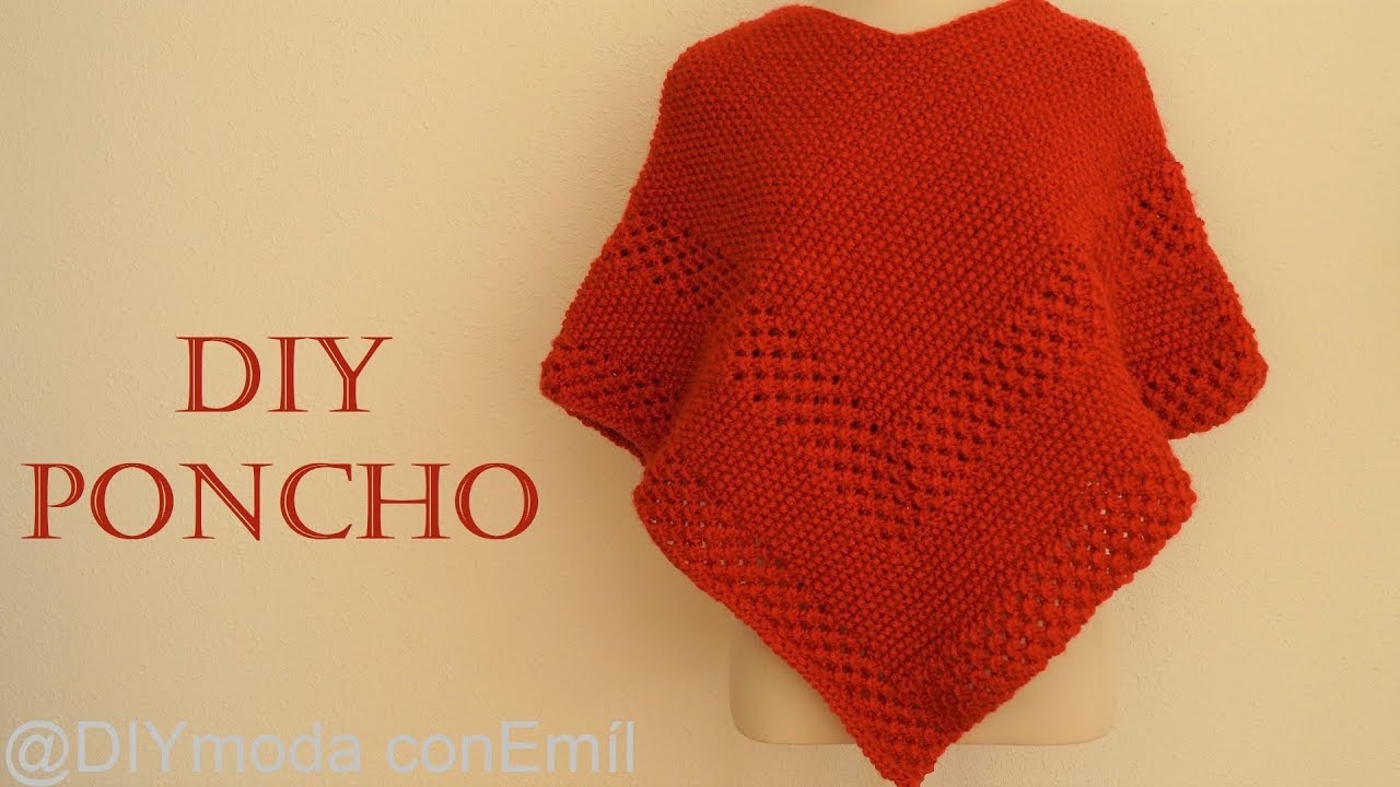 Poncho tejido a dos agujas paso a paso