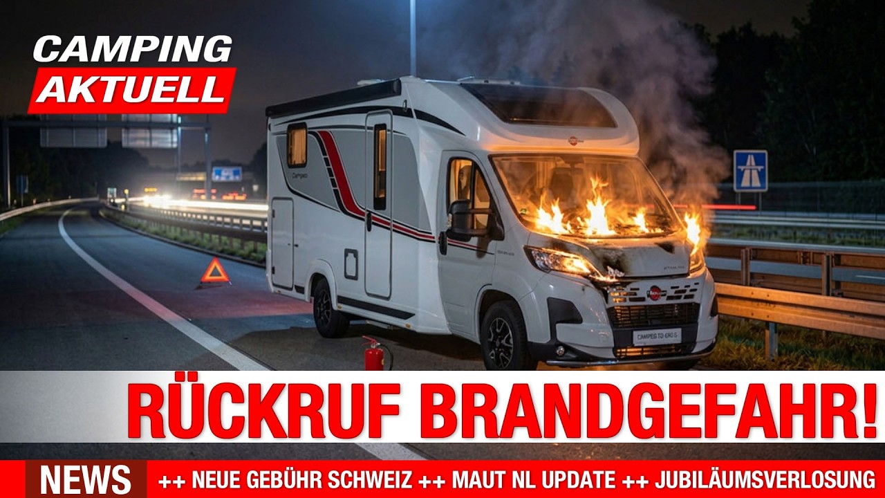🔴 Camping Aktuell 26/4 ➡️ Wichtiger R&uuml;ckruf 🔥, Neue  Geb&uuml;hr 🇨🇭, Maut 🇳🇱 & Jubil&auml;umsverlosung