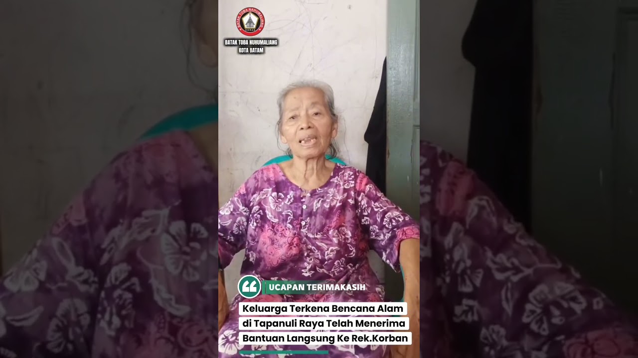Ucapan Terimakasih Korban Bencana Alam, Bantuan dari Batak Toba Nahumaliang Pengiriman Tahap- I