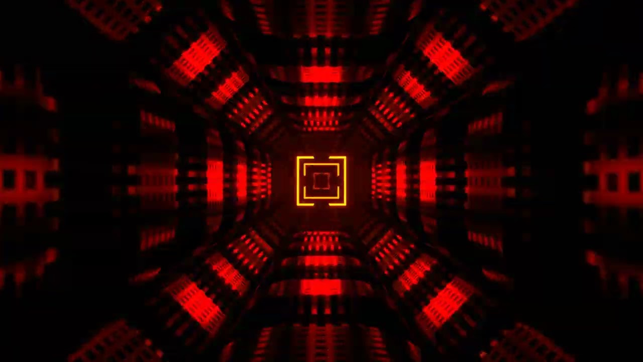 Yellow Red Neon Techno Science Fiction Strobe Background VJ Loops