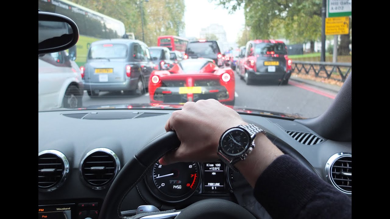 POV chasing loud LaFerrari through London