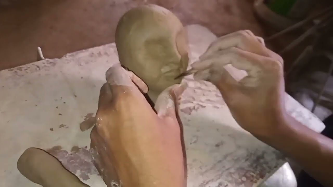 Part 1 Gautam Buddha Face Sculpture | Mitti Art Step by Step🥰